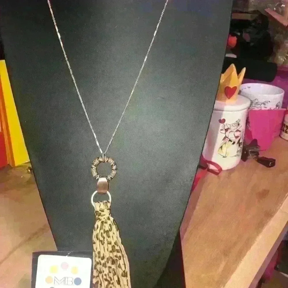 Animal‎ Print Tassel Necklace with Earrings